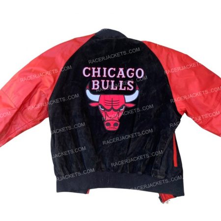 Chicago Bulls Black Leather Suede Jacket