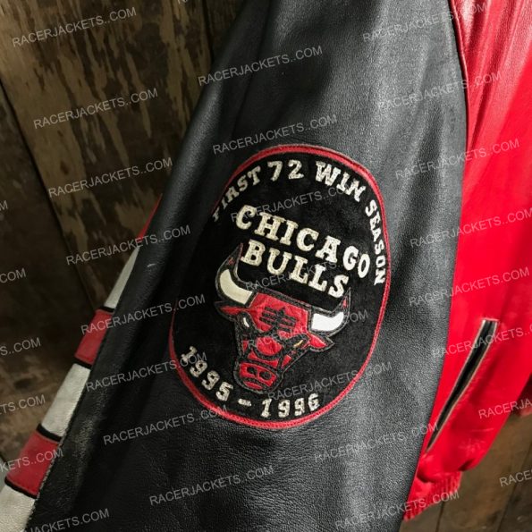 Chicago Bulls Champion Jeff Leather Varsity Jacket