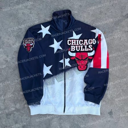 Chicago Bulls Vintage American Flag Jacket