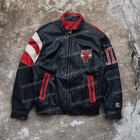 Chicago Bulls X Starter Leather Jacket