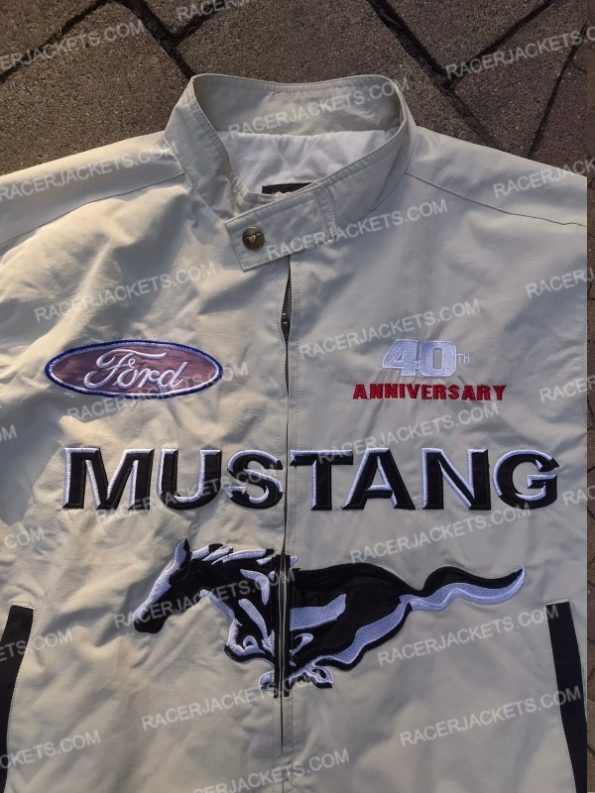Ford Mustang Vintage Racing Formula 1 White Jacket