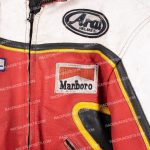 Marlboro Vintage Padded Leather Biker Racing Jacket