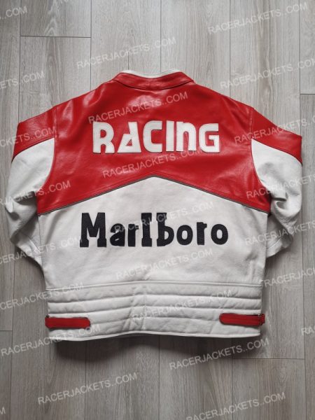 Marlboro Vintage Racing Leather Red Jacket