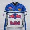 Red Bull 90s Vintage Racing Leather Blue Jacket