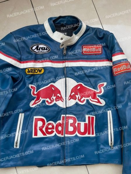Red Bull Blue Leather Jacket