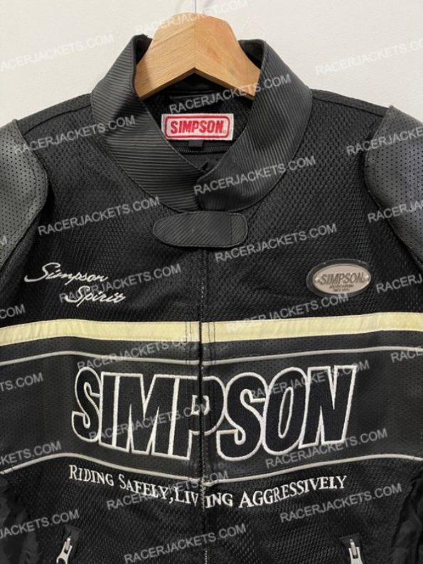 Simpson Vintage Riding Safety Racing Black Jacket